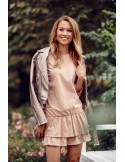 Basic dress with ruffles, beige FK608 - Online store - Boutique